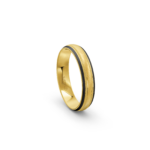9k Yellow Gold and Carbon Wedding Band - 4.5 mm - Image 4
