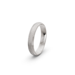 18k White Gold Honeycomb Patterned Wedding Band - 4 mm - Image 5
