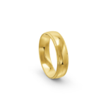 18k Yellow Gold Patterned Wedding Band - 5.5 mm - Image 4