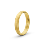 14k Yellow Gold Cross Matte Patterned Wedding Band - 4 mm