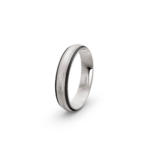 14k White Gold and Carbon Wedding Band - 4.5 mm - Image 5