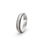 14k White Gold and Carbon Wedding Band - 4.5 mm - Image 3