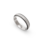 14k White Gold and Carbon Wedding Band - 4.5 mm - Image 2
