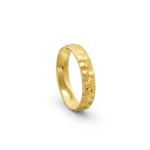14k Yellow Gold Hammered Wedding Band - 4.5 mm - Image 4