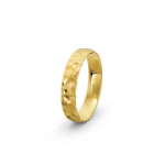 14k Yellow Gold Hammered Wedding Band - 4.5 mm - Image 3