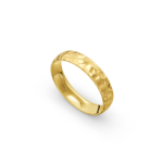 14k Yellow Gold Hammered Wedding Band - 4.5 mm - Image 2