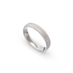 18k White Gold Scales Patterned Wedding Band - 4 mm - Image 2