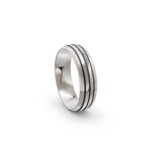 9k White Gold and Carbon Wedding Band - 6 mm - Image 4