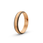 14k Rose Gold and Carbon Wedding Band - 4.5 mm