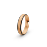 14k Rose Gold and Carbon Wedding Band - 4.5 mm - Image 5