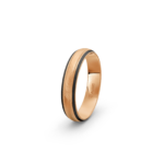 14k Rose Gold and Carbon Wedding Band - 4.5 mm - Image 3