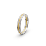 9k White and Yellow Gold Patterned Wedding Band - 4 mm - Image 5