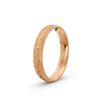 9k Rose Gold Milgrain and Hammered Wedding Band - 4 mm