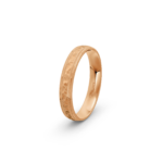 9k Rose Gold Milgrain and Hammered Wedding Band - 4 mm - Image 5