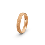 9k Rose Gold Milgrain and Hammered Wedding Band - 4 mm - Image 3
