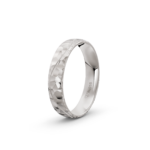9k White Gold Hammered Wedding Band - 4.5 mm