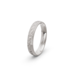 9k White Gold Milgrain and Hammered Wedding Band - 4 mm - Image 5