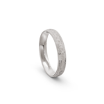 9k White Gold Milgrain and Hammered Wedding Band - 4 mm - Image 4