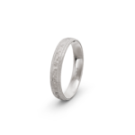9k White Gold Milgrain and Hammered Wedding Band - 4 mm - Image 3