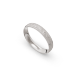 9k White Gold Milgrain and Hammered Wedding Band - 4 mm - Image 2