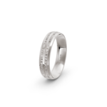 9k White Gold Bark Cross Patterned Wedding Band - 5 mm - Image 3