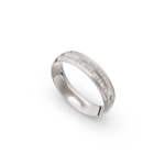 9k White Gold Bark Cross Patterned Wedding Band - 5 mm - Image 2