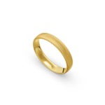 18k Yellow Gold Patterned Wedding Band - 4 mm - Image 2