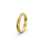 9k Yellow Gold and Carbon Milgrain Pattern Wedding Band - 4 mm - Image 5