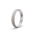14k White Gold Patterned Wedding Band - 4 mm