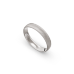 14k White Gold Patterned Wedding Band - 4 mm - Image 2