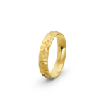 18k Yellow Gold Hammered Wedding Band - 4.5 mm - Image 5