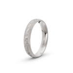 18k White Gold Milgrain and Hammered Wedding Band - 4 mm