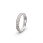 18k White Gold Milgrain and Hammered Wedding Band - 4 mm - Image 5