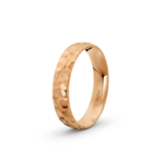 18k Rose Gold Hammered Wedding Band - 4.5 mm