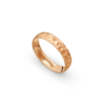 18k Rose Gold Hammered Wedding Band - 4.5 mm - Image 2