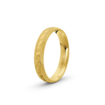 18k Yellow Gold Milgrain and Hammered Wedding Band - 4 mm