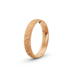 9k Rose Gold Hammered Wedding Band - 4 mm