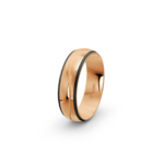 14k Rose Gold and Carbon Wedding Band - 6 mm - Image 5