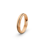 14k Rose Gold and Carbon Milgrain Pattern Wedding Band - 4 mm - Image 5