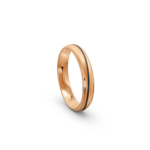 14k Rose Gold and Carbon Milgrain Pattern Wedding Band - 4 mm - Image 4
