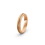 14k Rose Gold and Carbon Milgrain Pattern Wedding Band - 4 mm - Image 3