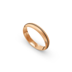 14k Rose Gold and Carbon Milgrain Pattern Wedding Band - 4 mm - Image 2