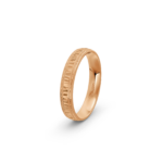 14k Rose Gold Milgrain and Bark Cross Patterned Wedding Band - 4 mm - Image 5