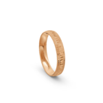 14k Rose Gold Milgrain and Bark Cross Patterned Wedding Band - 4 mm - Image 4