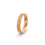 14k Rose Gold Milgrain and Bark Cross Patterned Wedding Band - 4 mm - Image 3
