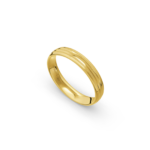 18k Yellow Gold Patterned Wedding Band - 4 mm - Image 2