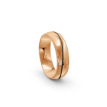 14k Rose Gold and Carbon Milgrain Pattern Wedding Band - 6 mm - Image 4
