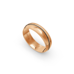14k Rose Gold and Carbon Milgrain Pattern Wedding Band - 6 mm - Image 2