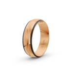 9k Rose Gold and Carbon Wedding Band - 6 mm