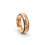9k Rose Gold and Carbon Wedding Band - 6 mm - Image 4